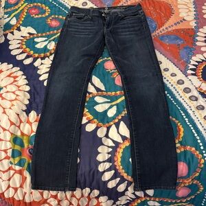 7 For All Mankind Dark Blue Straight Leg Jeans